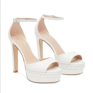 Stuart Weitzman disco platform Pearl sandal heels